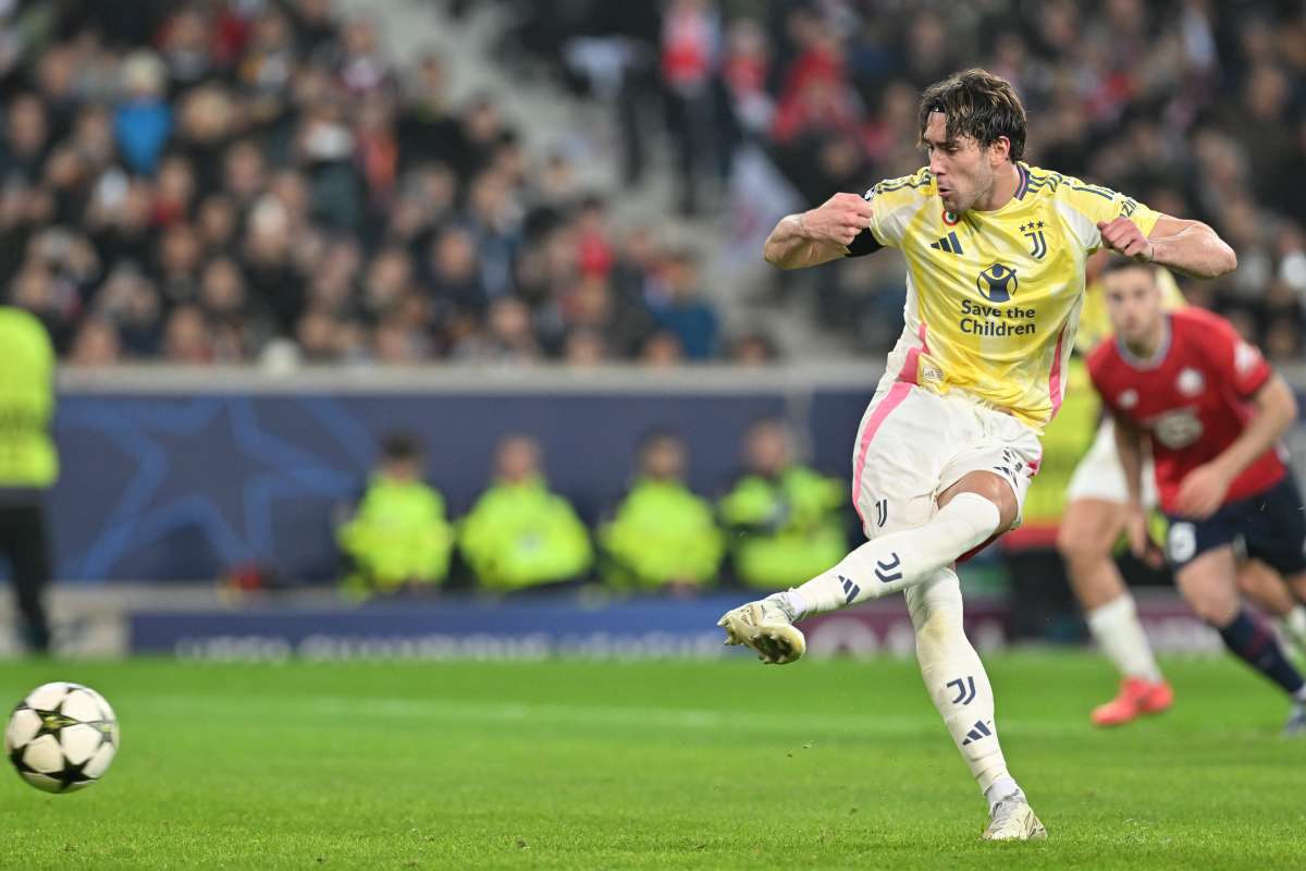 Lille-Juventus 1-1, Vlahovic risponde a David Lille-Juventus 1-1, Vlahovic risponde a David