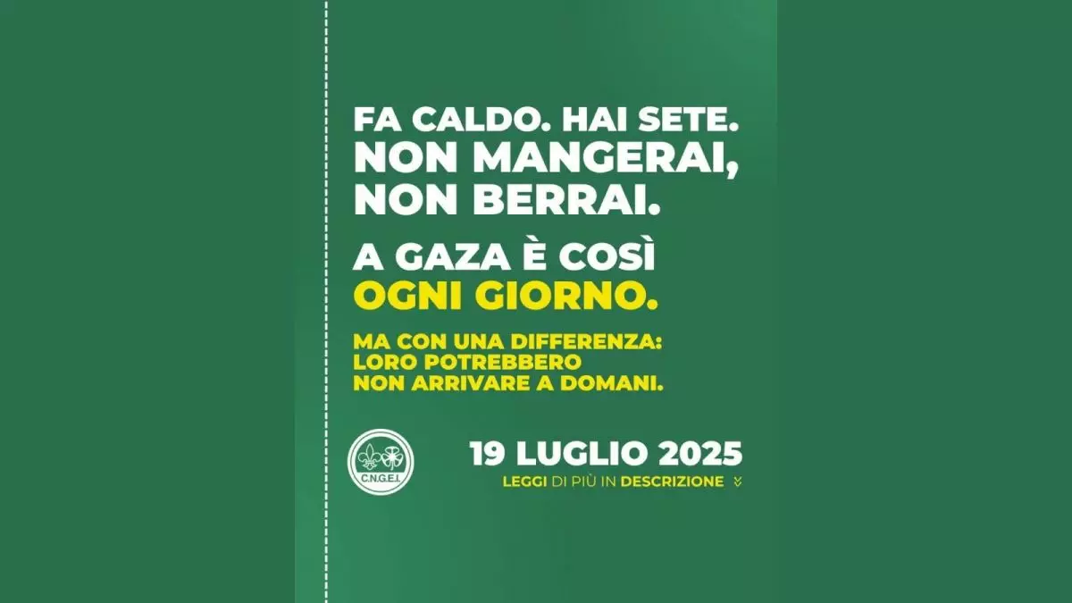 CNGEI, il 19 luglio gli scout digiunano per Gaza CNGEI, il 19 luglio gli scout digiunano per Gaza